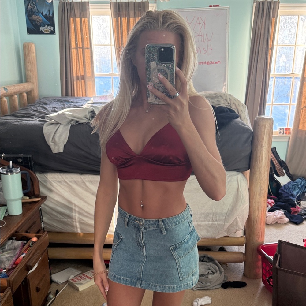 Elegant Red Satin Bralette